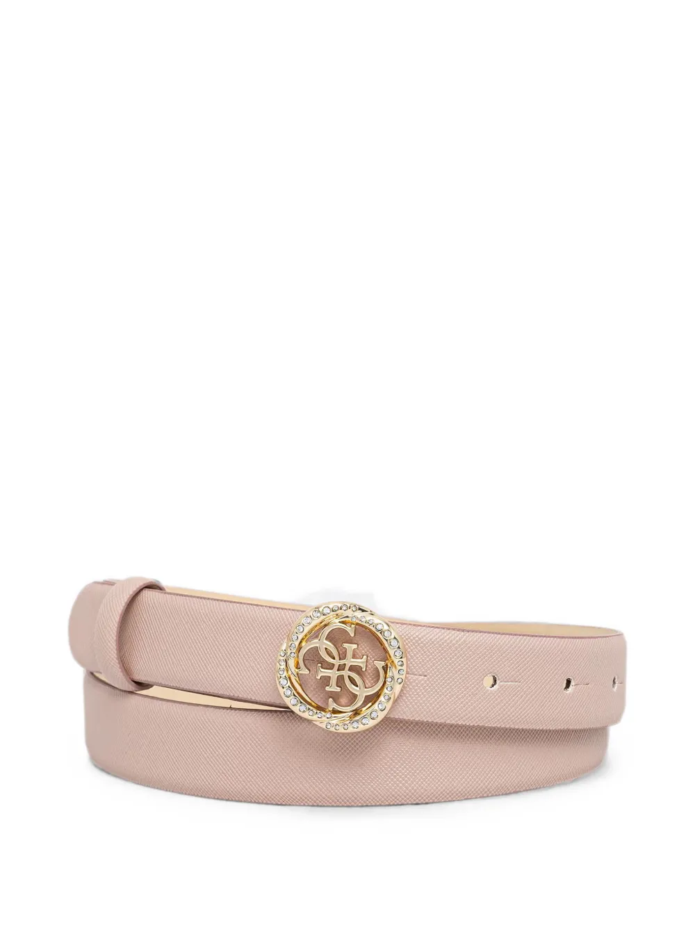 GUESS USA 4G logo-plaque crystal-embellished belt - Rosa
