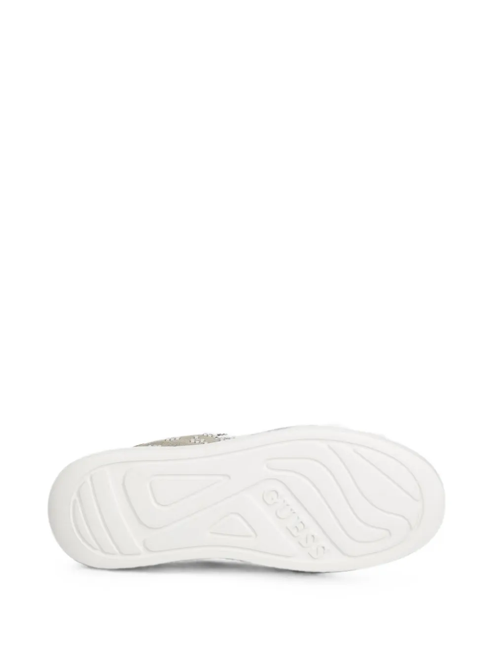 GUESS USA Elbina faux-pearl embellished sneakers Beige