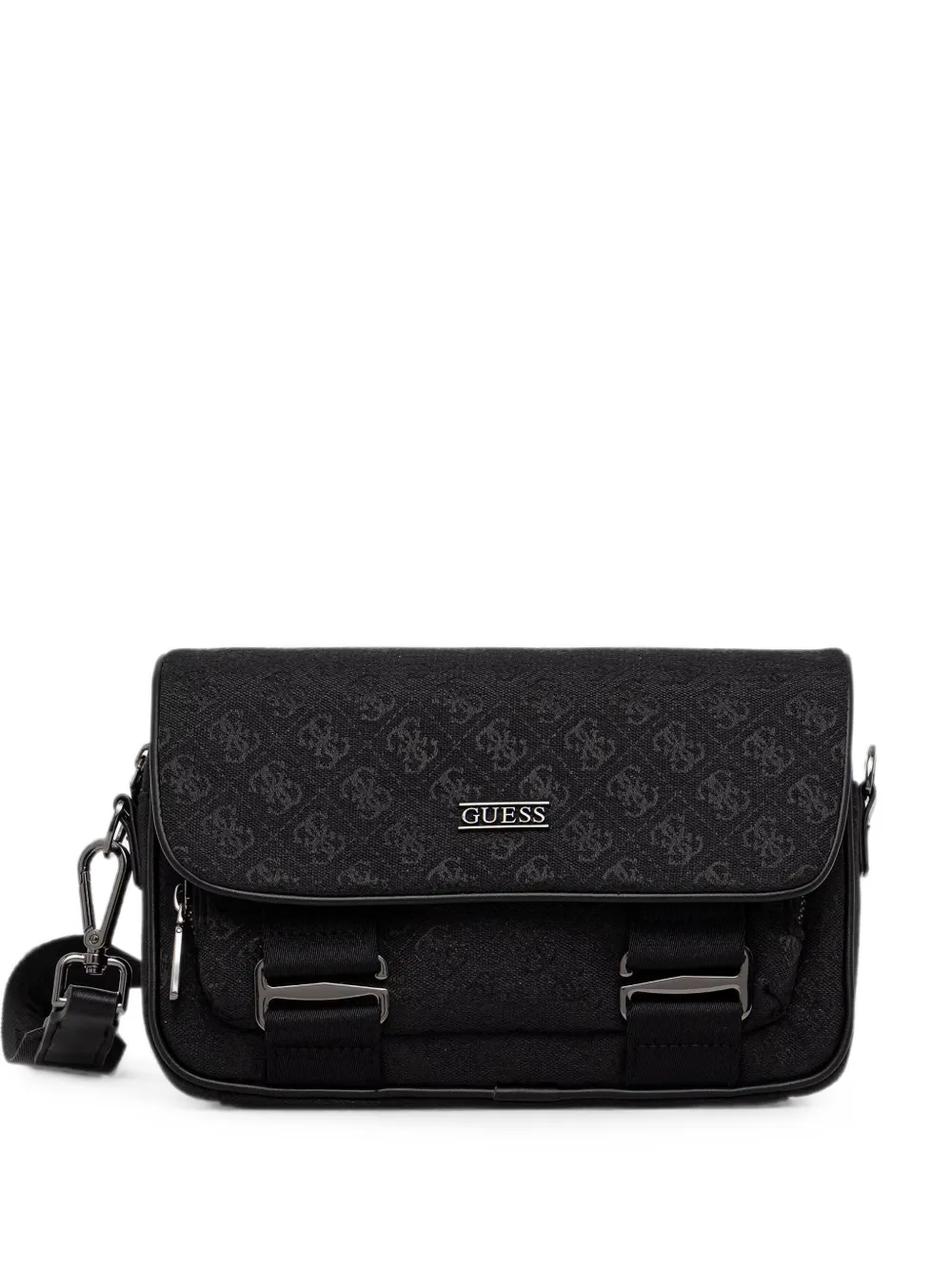 GUESS USA Boston logo-jacquard foldover belt bag - Nero