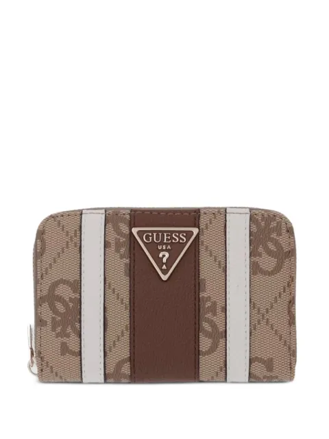 GUESS USA Gestreiftes Laurel Portemonnaie mit Logo