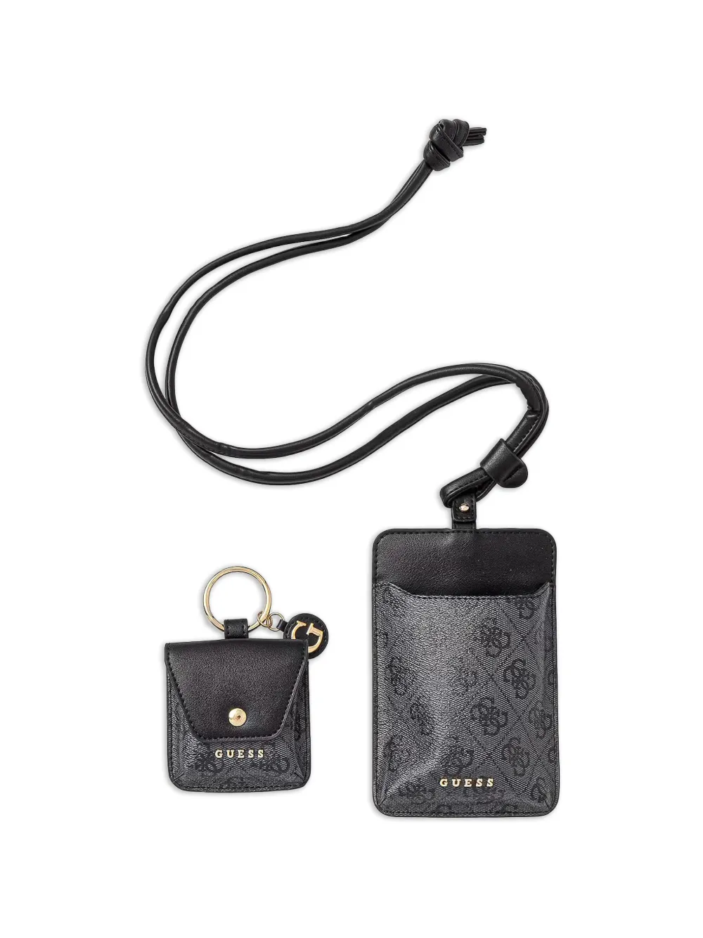 GUESS USA monogram-print lanyard phone case - Nero