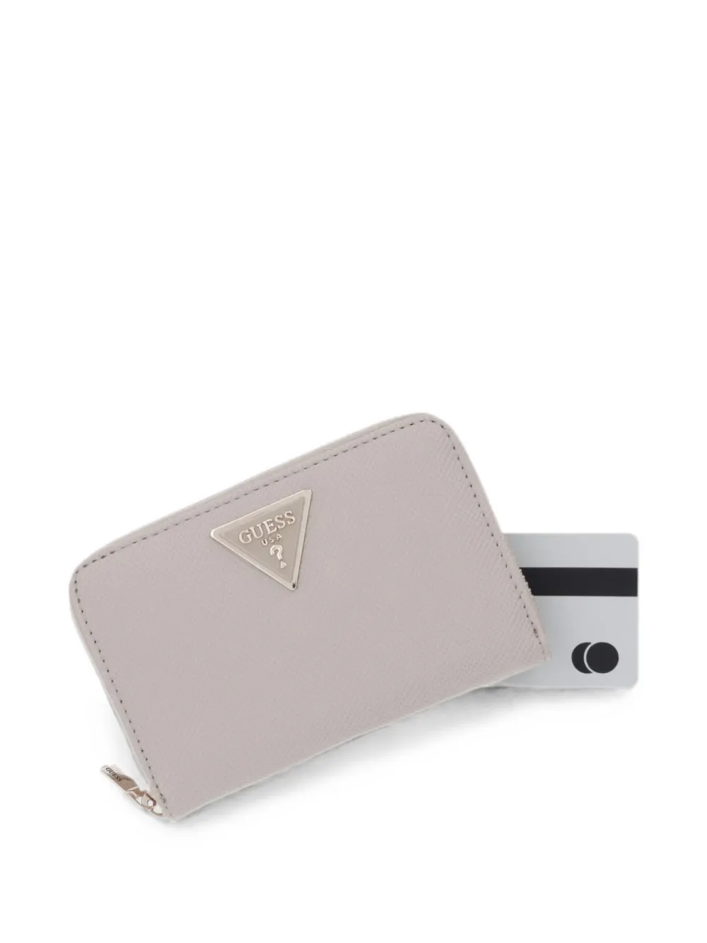 GUESS USA Laurel portemonnee met logoplakkaat en rits Beige
