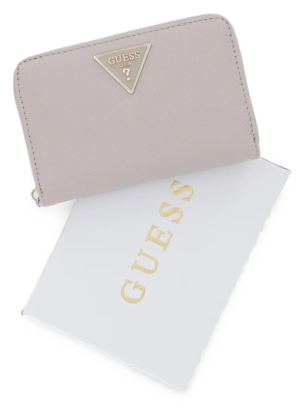GUESS USA Laurel portemonnee met logoplakkaat en rits Beige