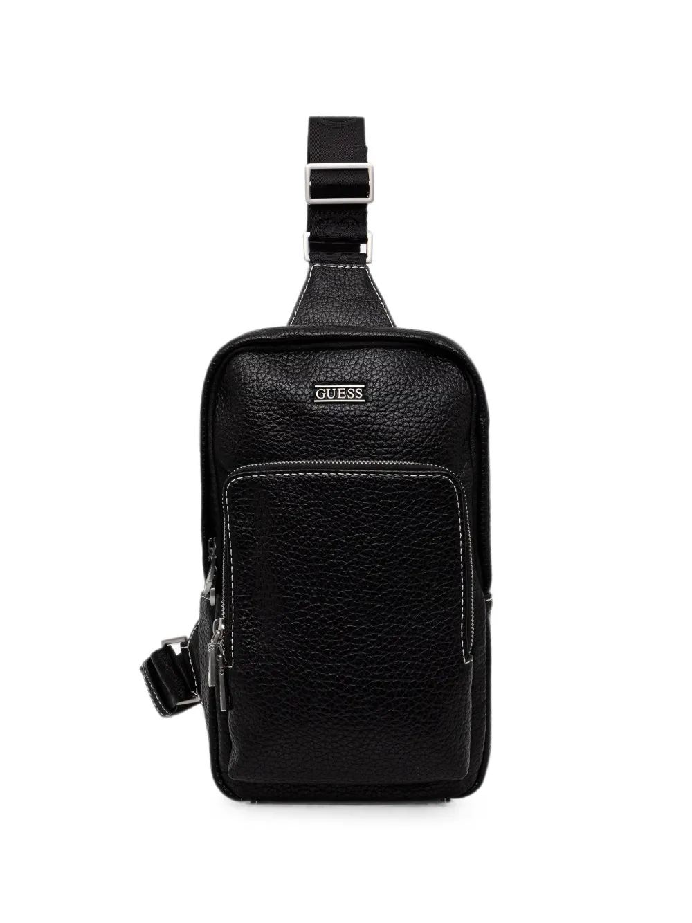GUESS USA Boston pebbled contrast-stitch backpack - Nero