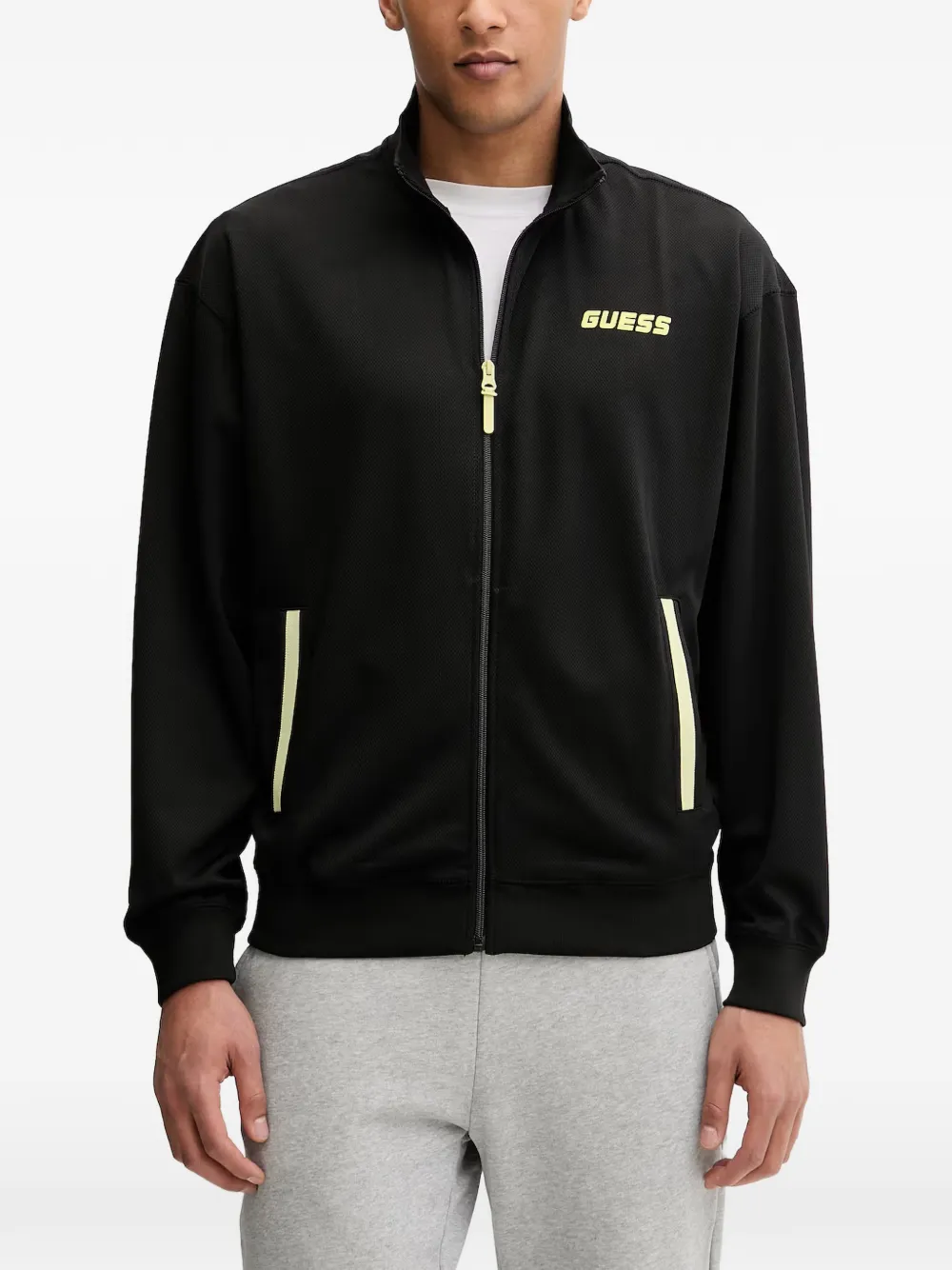 GUESS USA logo-print zip-up sweater - Nero