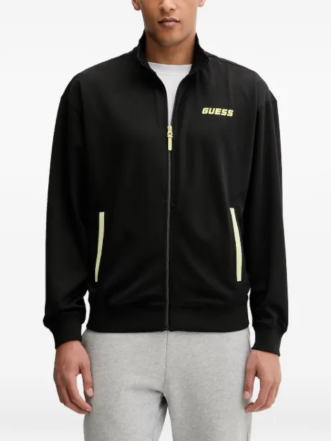 GUESS USA logo-print zip-up sweater