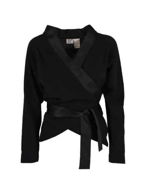 Mondrian belted wrap cardigan