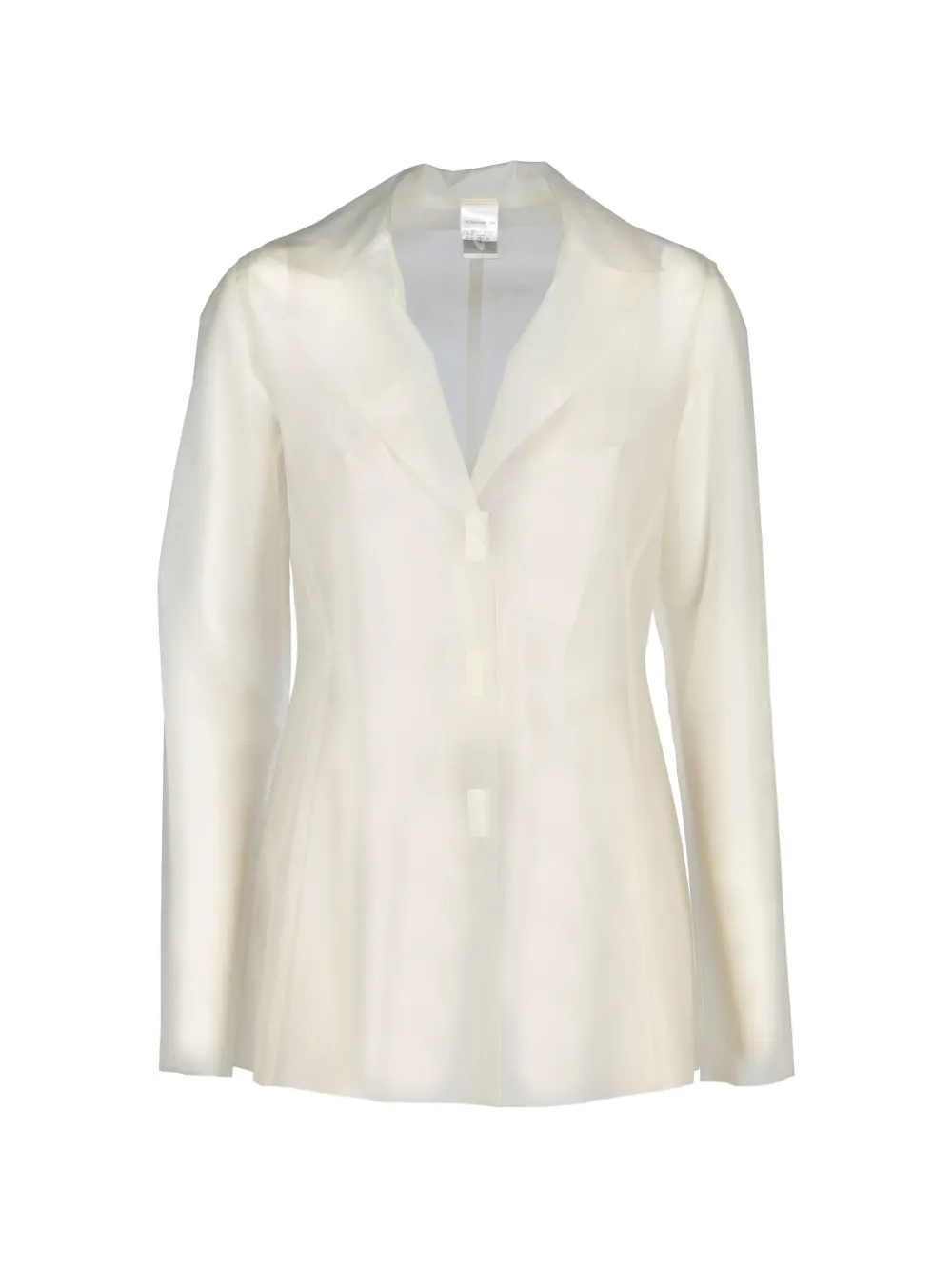 Coromo Vintage sheer notched-lapels blazer - Weiß