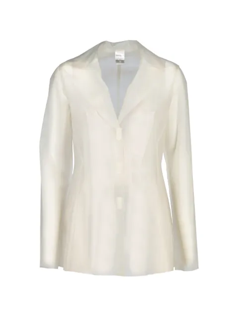Coromo Vintage sheer notched-lapels blazer