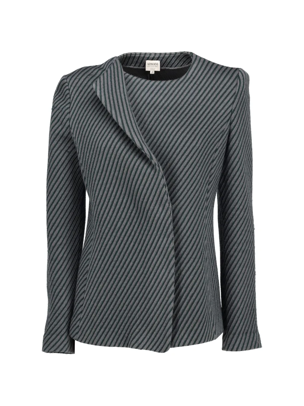 Giorgio Armani Pre-Owned diagonal-stripe jacket - Grigio