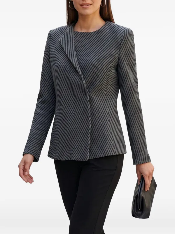 Giorgio Armani Pre-Owned diagonal-stripe Jacket | Grey | FARFETCH