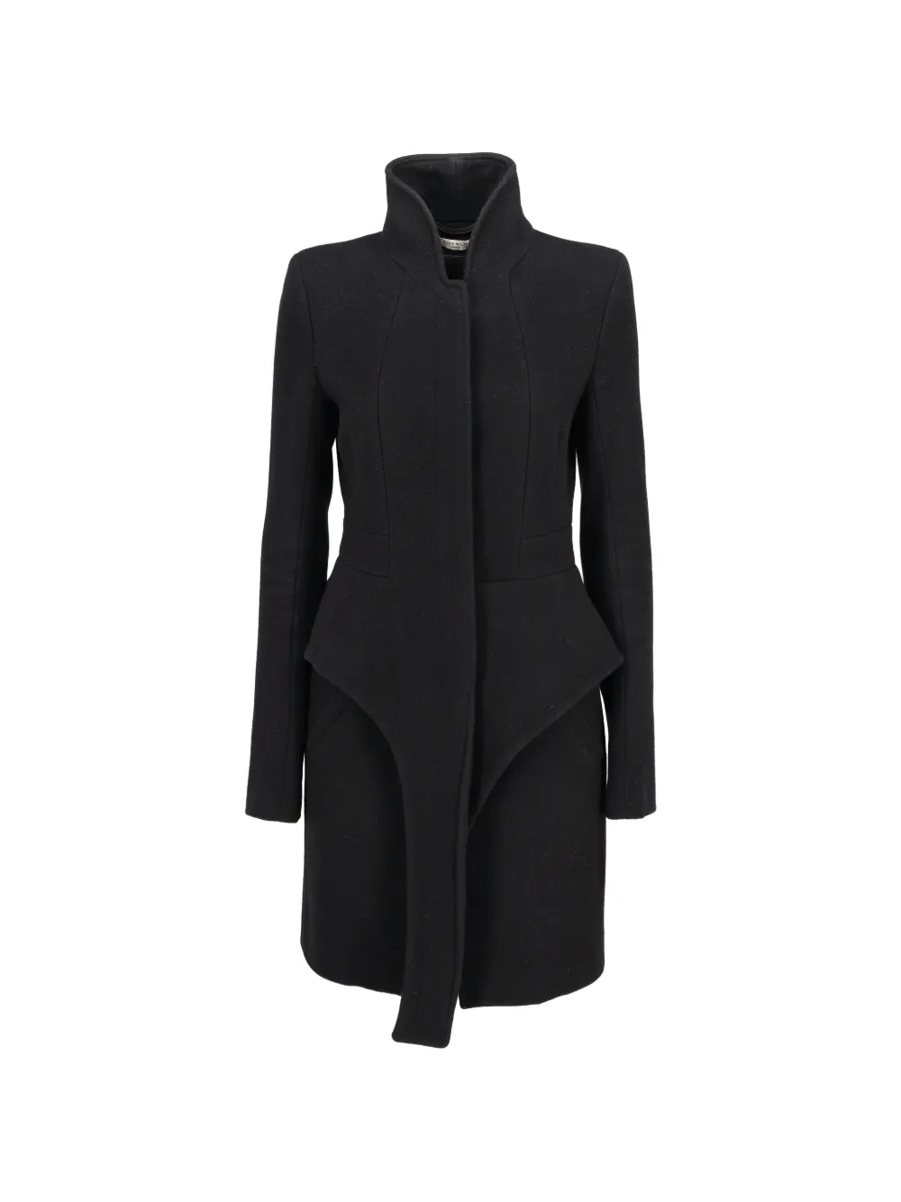 Givenchy Pre-Owned peplum-waist funnel-neck coat - Schwarz