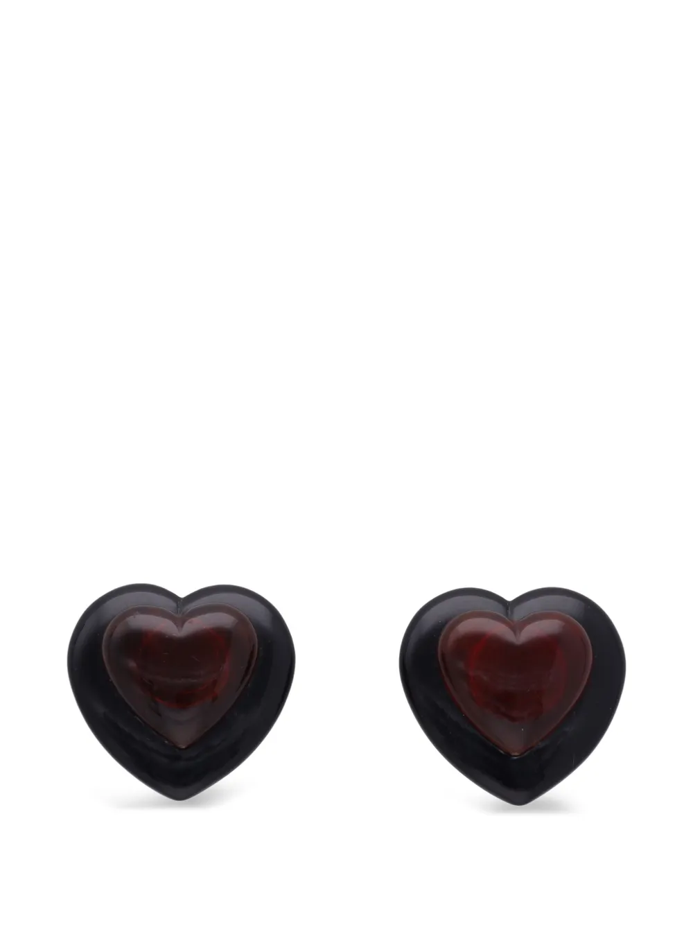 Ugo Correani Vintage heart-shaped clip-on earrings - Rosso