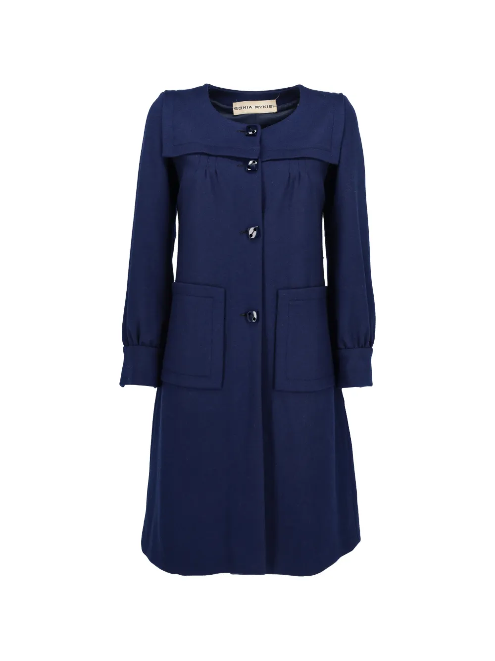 Sonia Rykiel Pre-Owned sailor-collar patch-pocket coat - Blau
