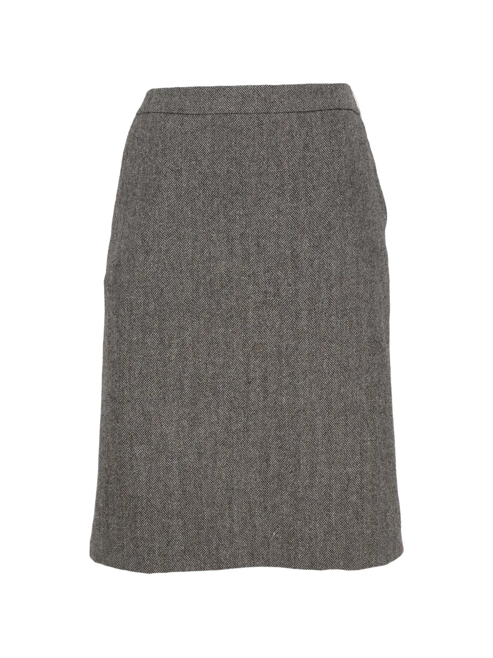 Hermès Pre-Owned herringbone-pattern belted skirt - Grigio