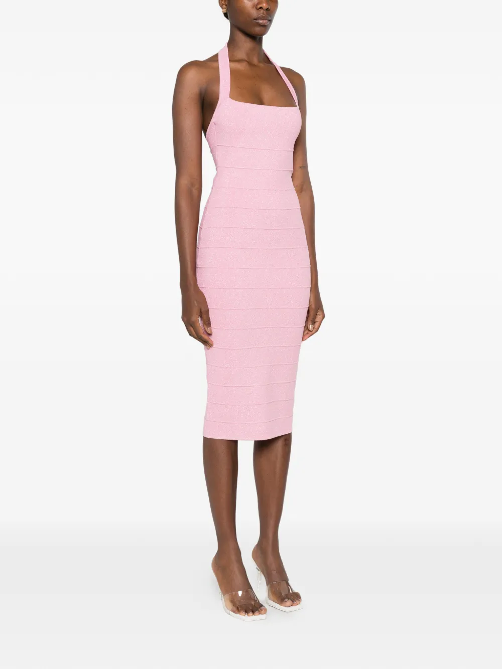 Retrofete Cloe midi-jurk Roze