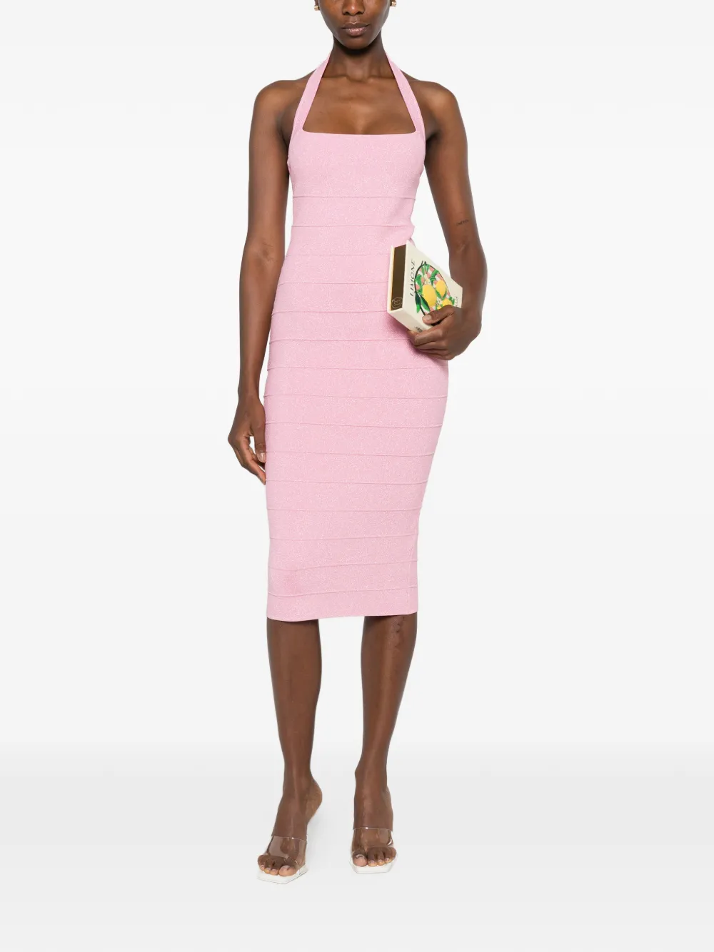 Retrofete Cloe midi-jurk Roze