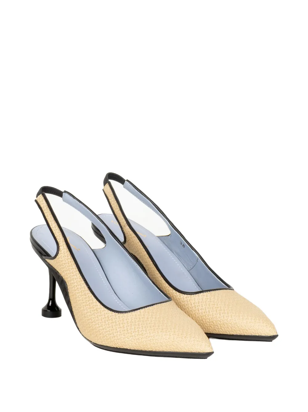 Voile Blanche woven slingback pumps Beige