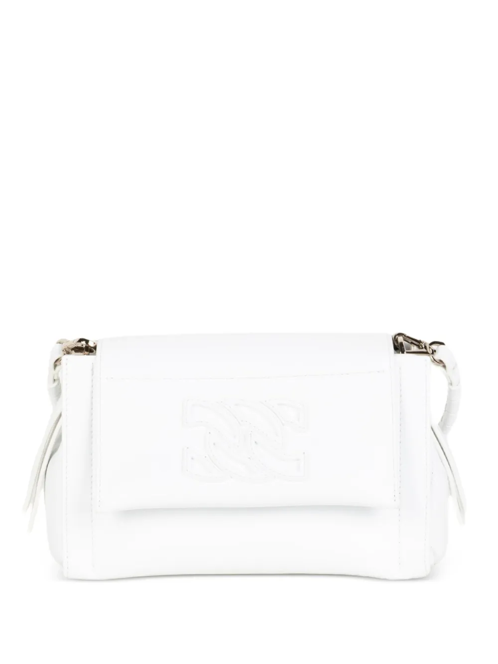 Casadei Brera logo-embroidered clutch bag - Bianco