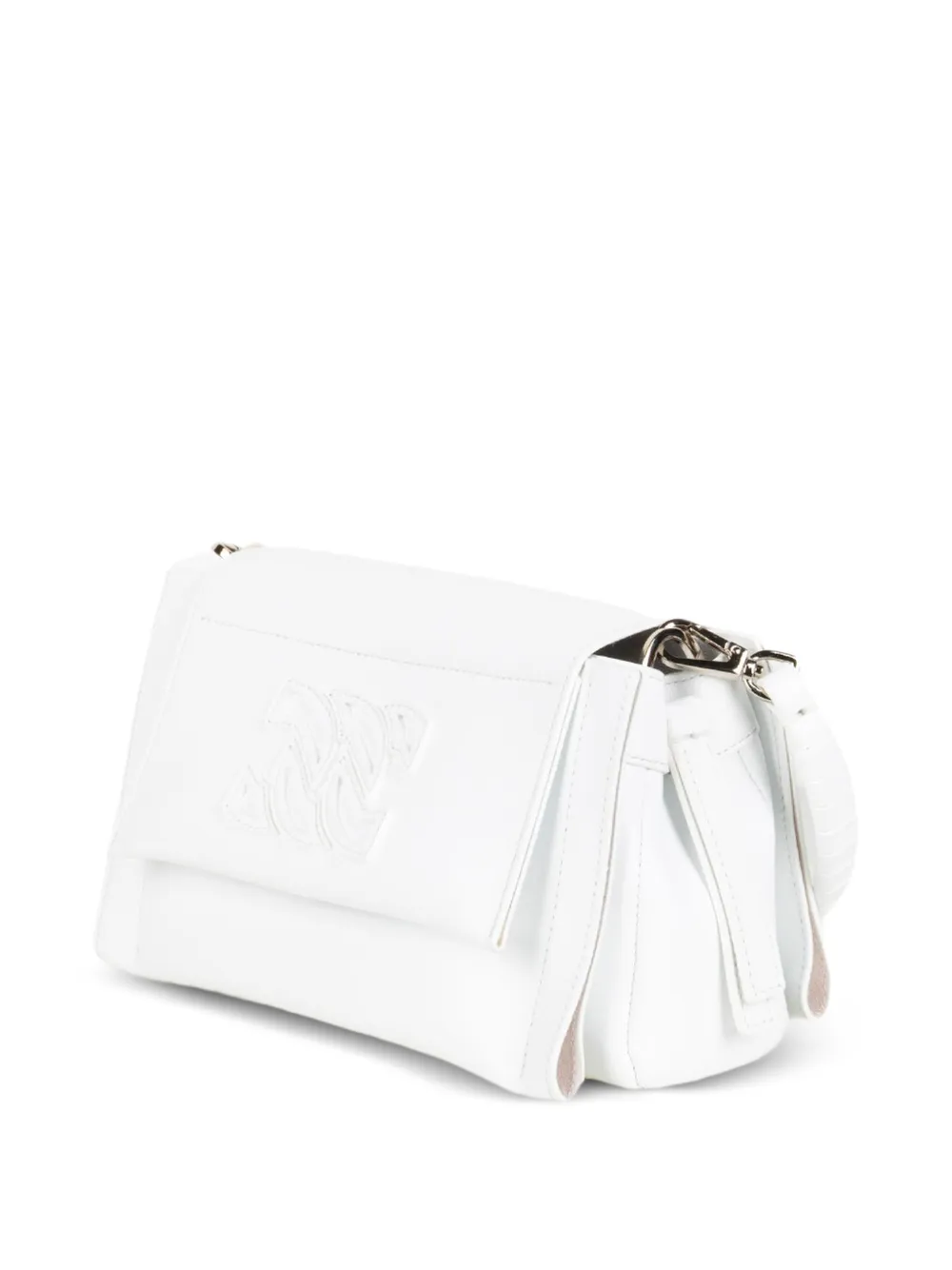 Casadei Brera clutch met geborduurd logo Wit