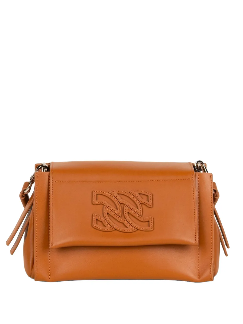 Casadei Brera logo-embroidered clutch bag - Marrone