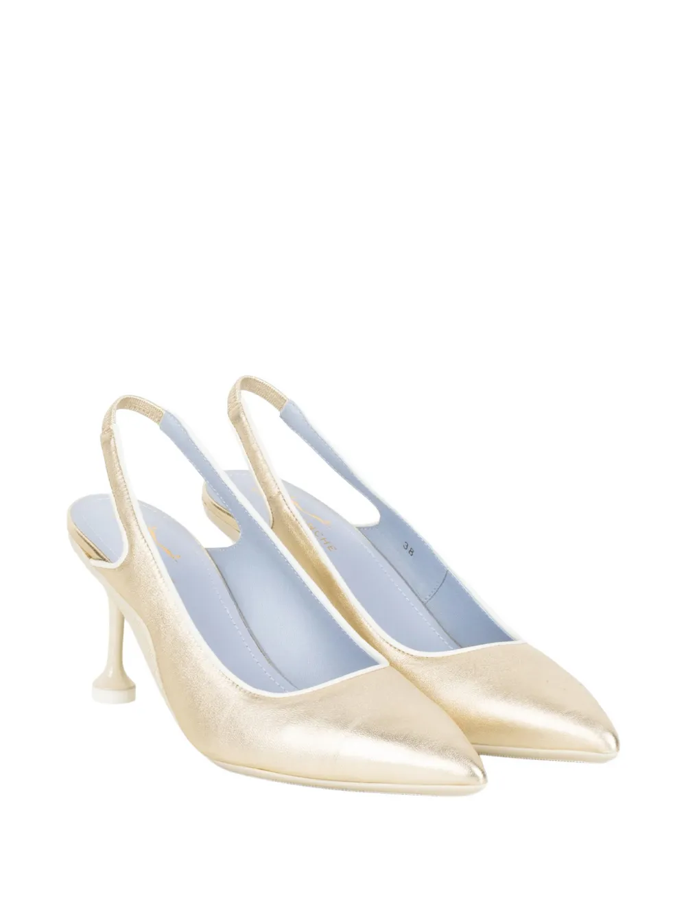 Voile Blanche metallic slingback pumps Goud
