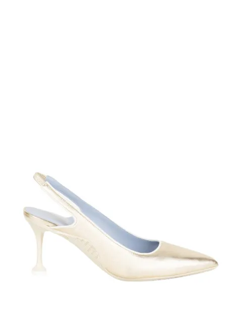 Voile Blanche metallic slingback pumps