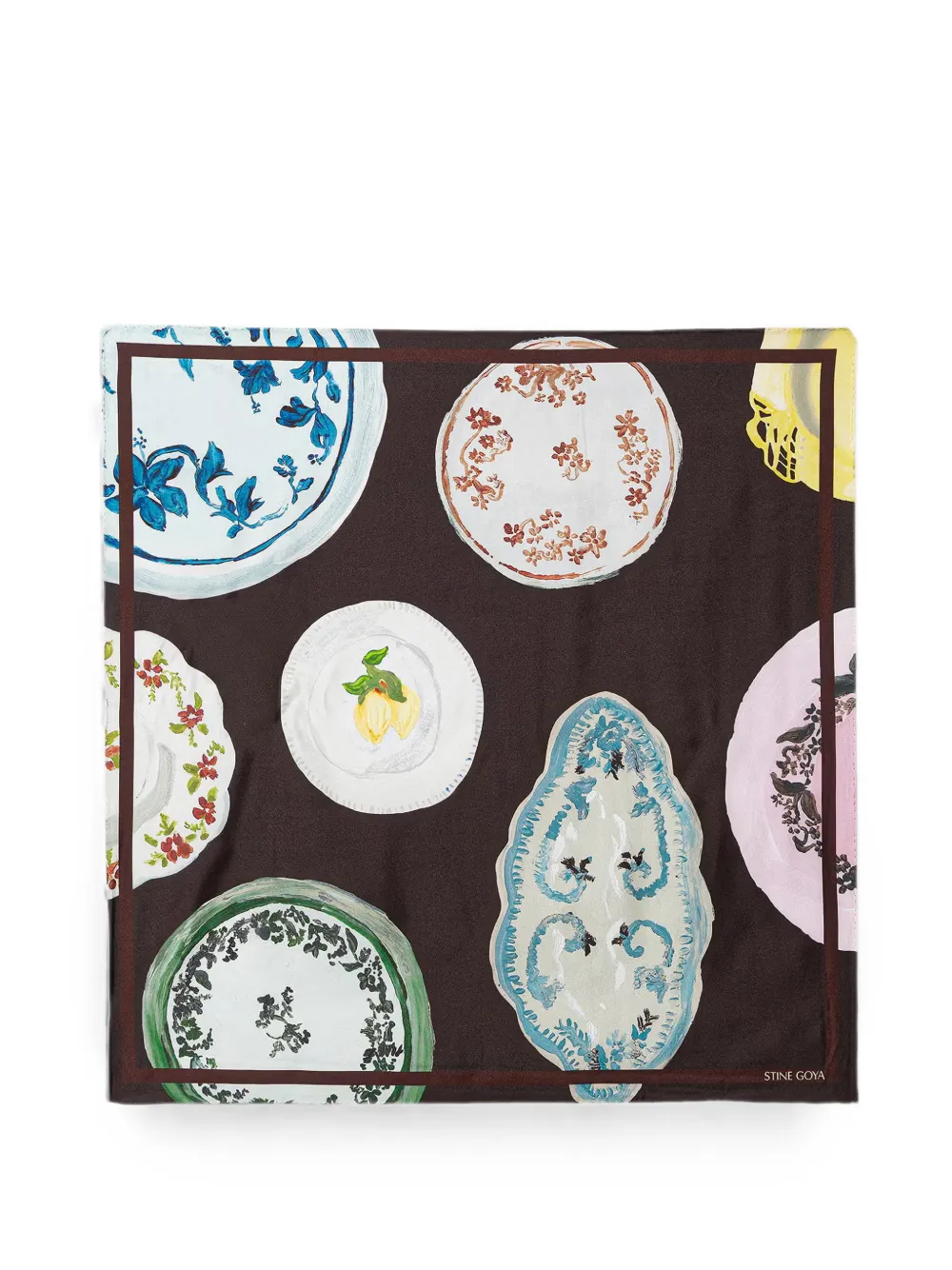 Stine Goya plate-print scarf - Marrone