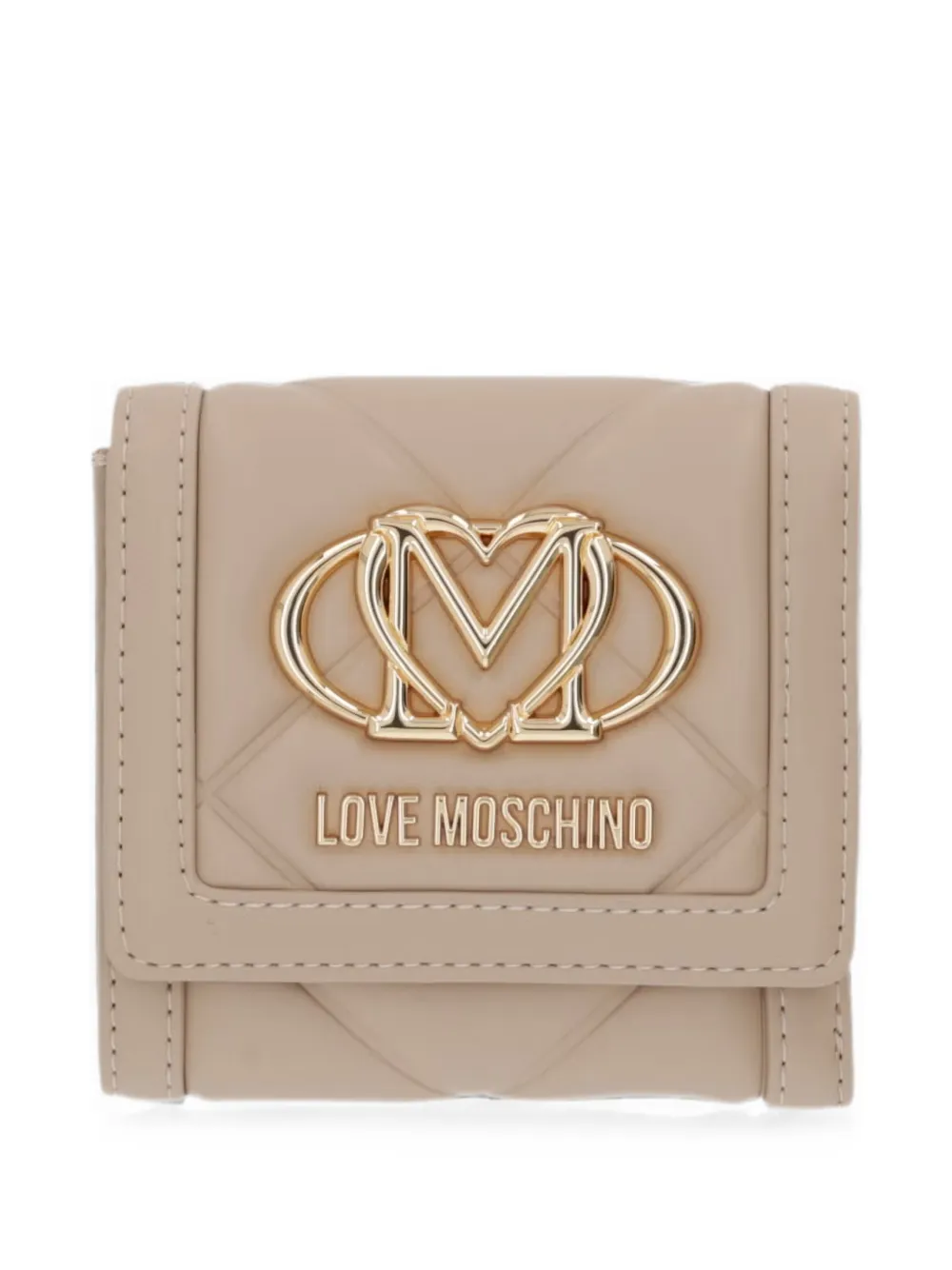 Love Moschino logo-plaque quilted wallet - Toni neutri