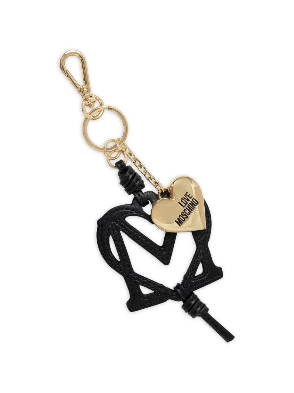 Love Moschino logo-pendant heart keyring - Nero