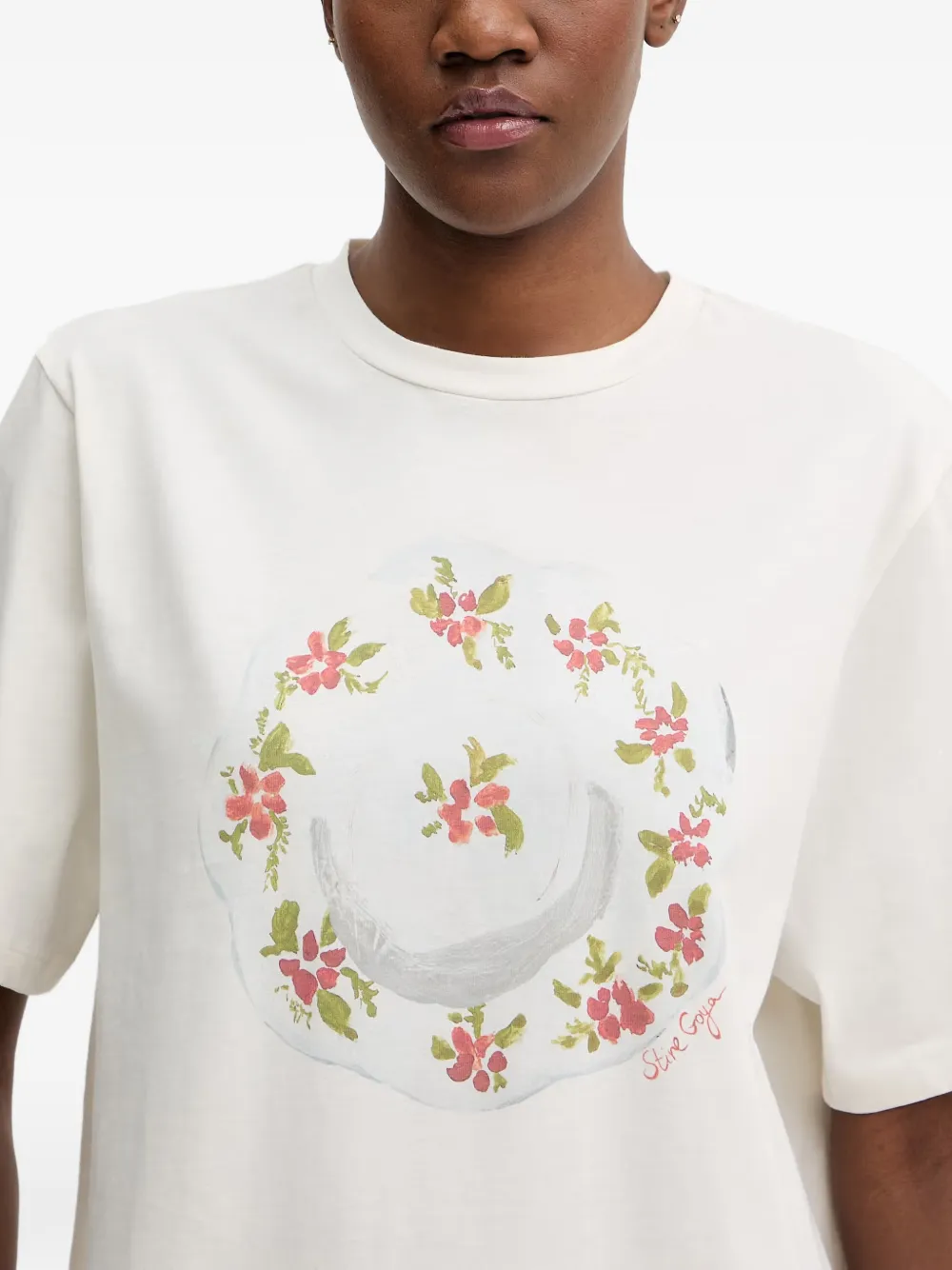 Stine Goya T-shirt met bloemenprint Wit