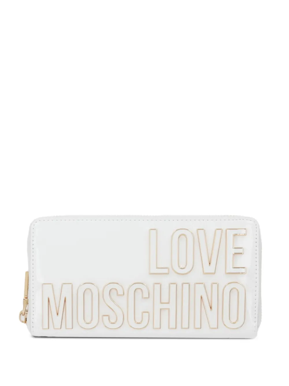 Love Moschino logo-lettering zip-around wallet - Bianco