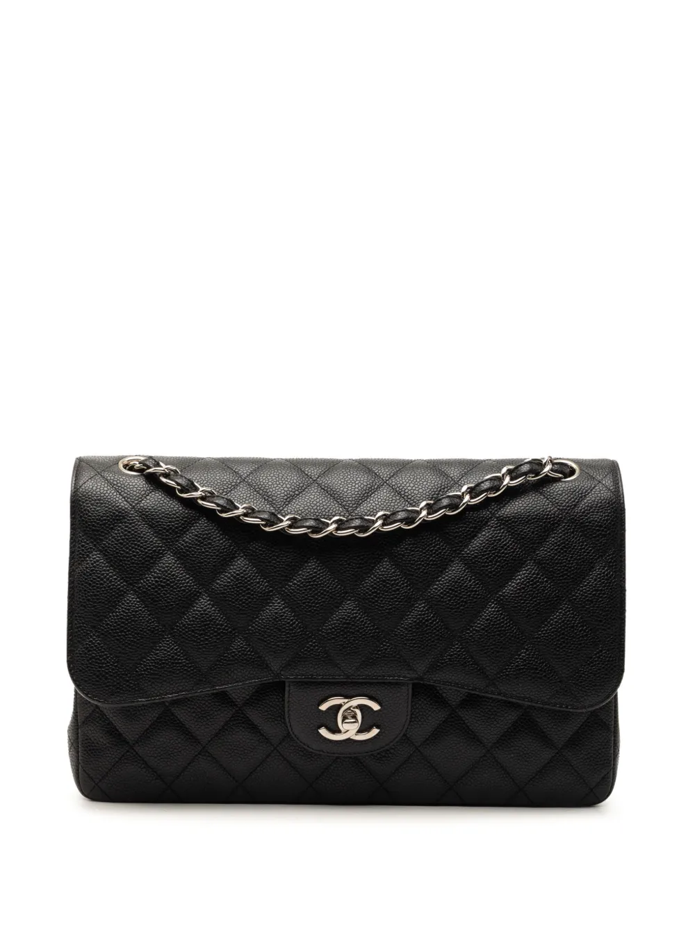 CHANEL Pre-Owned 2015-2016 Jumbo Classic Caviar Double Flap shoulder bag - Schwarz