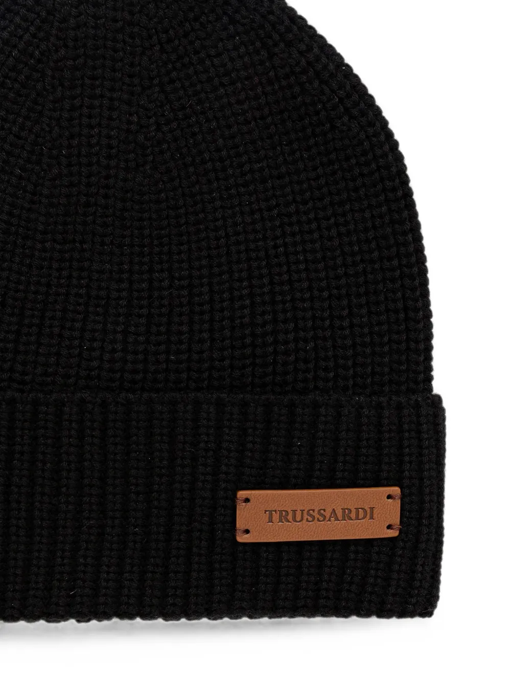 Trussardi Ribgebreide muts Zwart