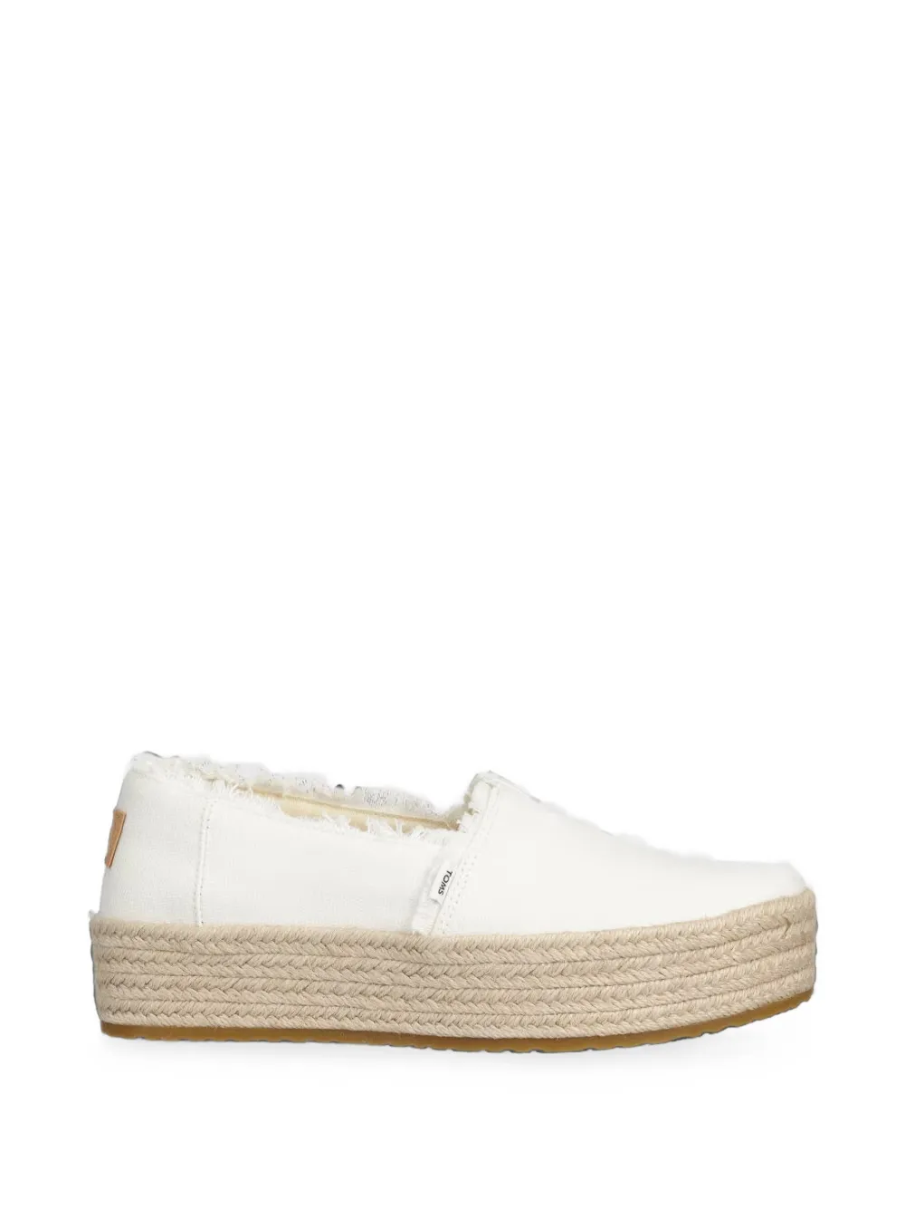 Toms frayed-edge platform espadrilles - Bianco