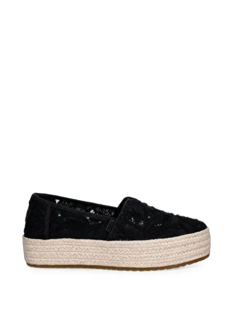 Toms lace-embroidered platform espadrilles