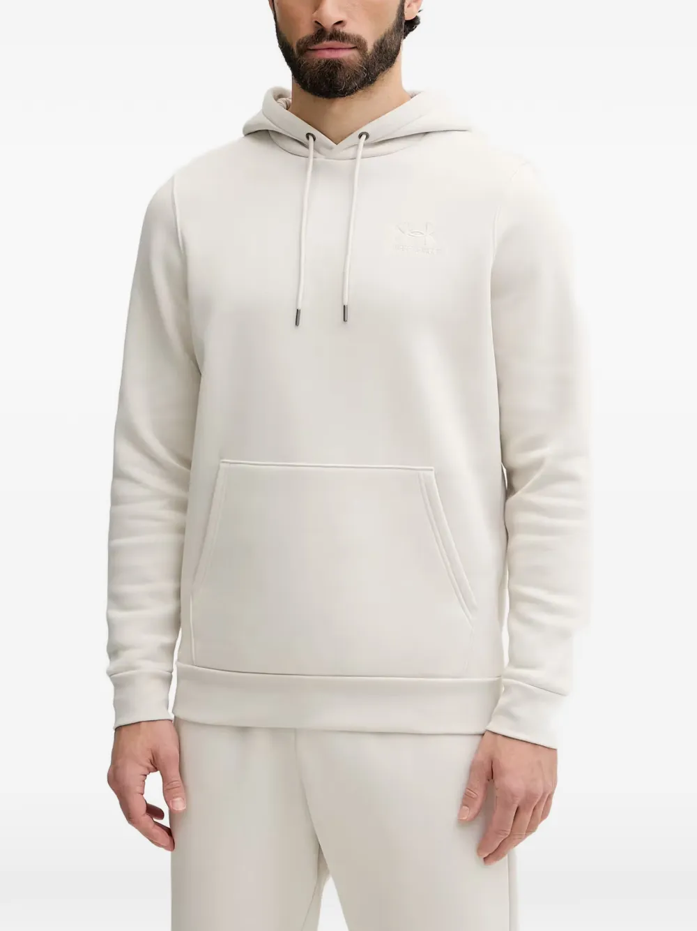 Under Armour Icon logo-embroidered pouch-pocket hoodie - Bianco