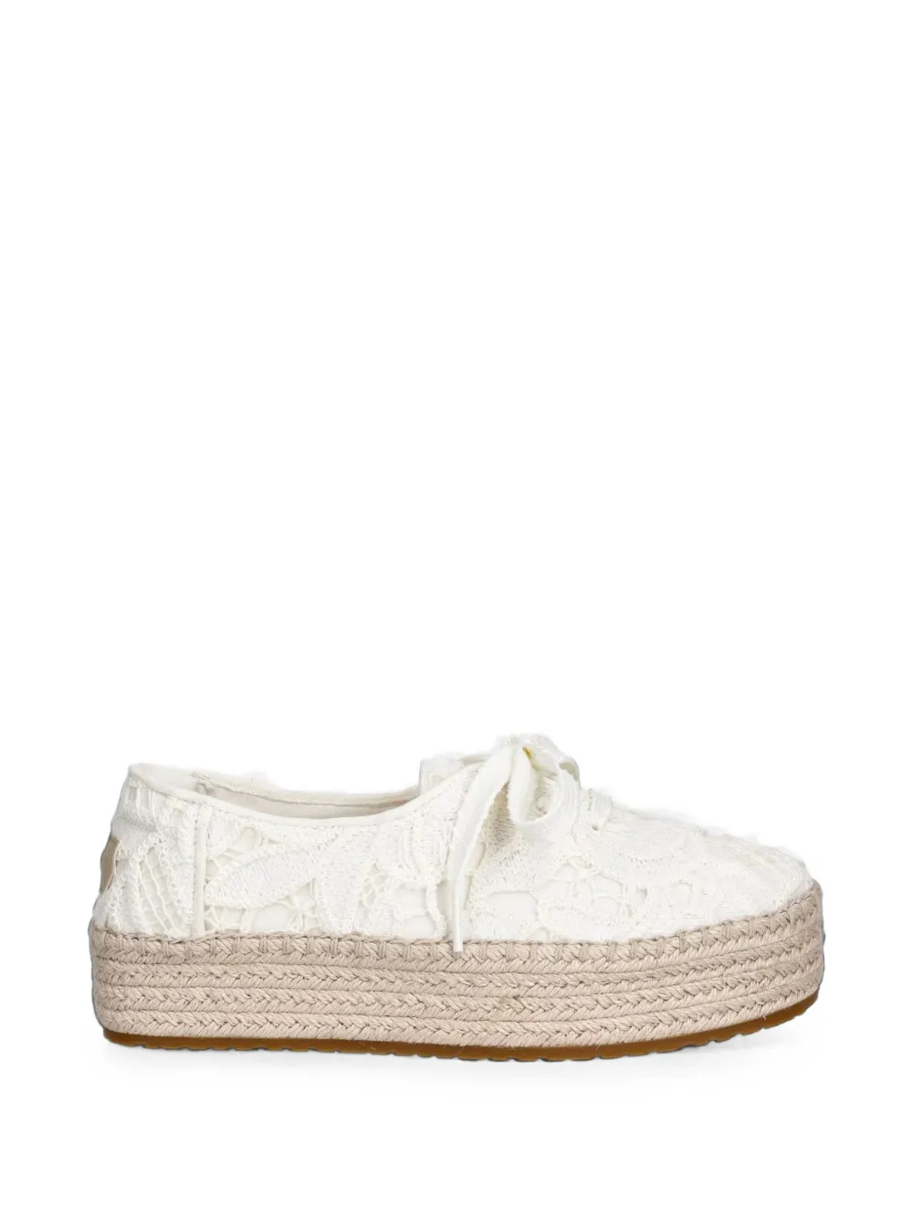 Toms Valencia lace-embroidered platform espadrilles
