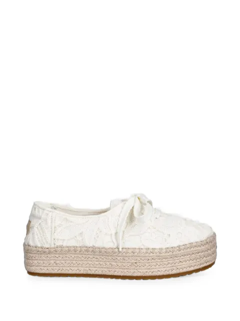 Toms Valencia lace-embroidered platform espadrilles 