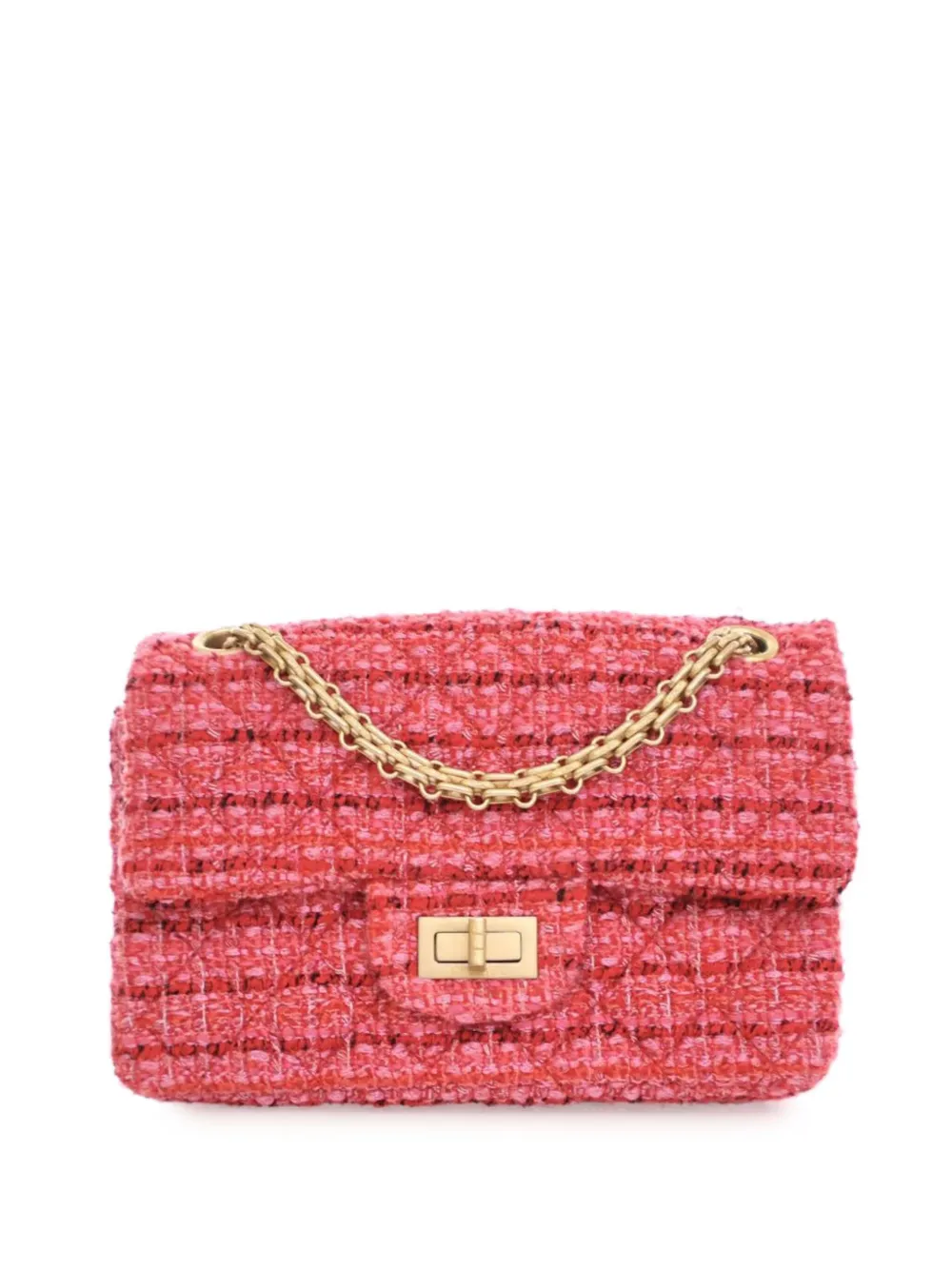 CHANEL Pre-Owned 2019 Mini Reissue 2.55 Tweed Single Flap 224 crossbody bag - Rosa