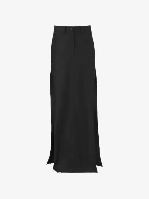 Almaz raw-edge side-slit maxi skirt