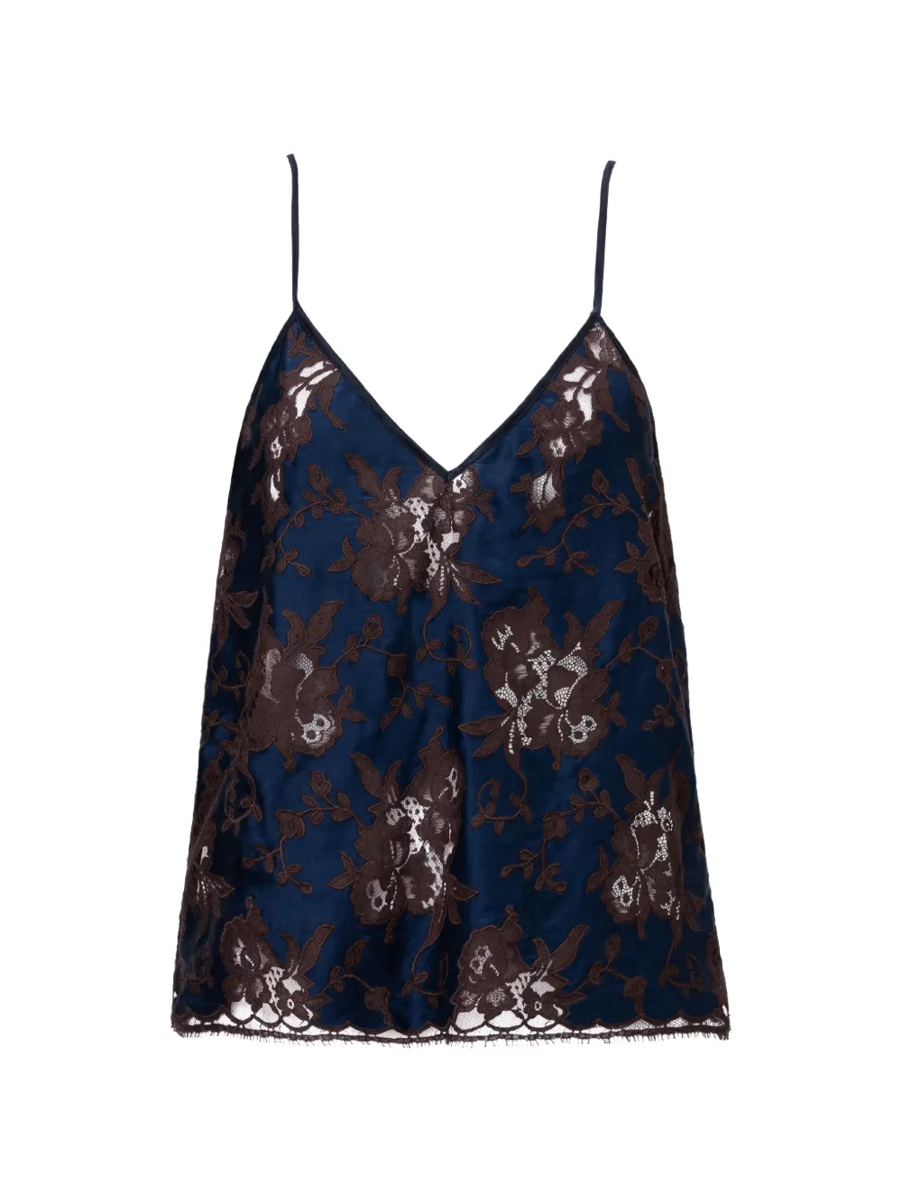 Almaz Pillowtalk V-neck lace-overlay top - Blu