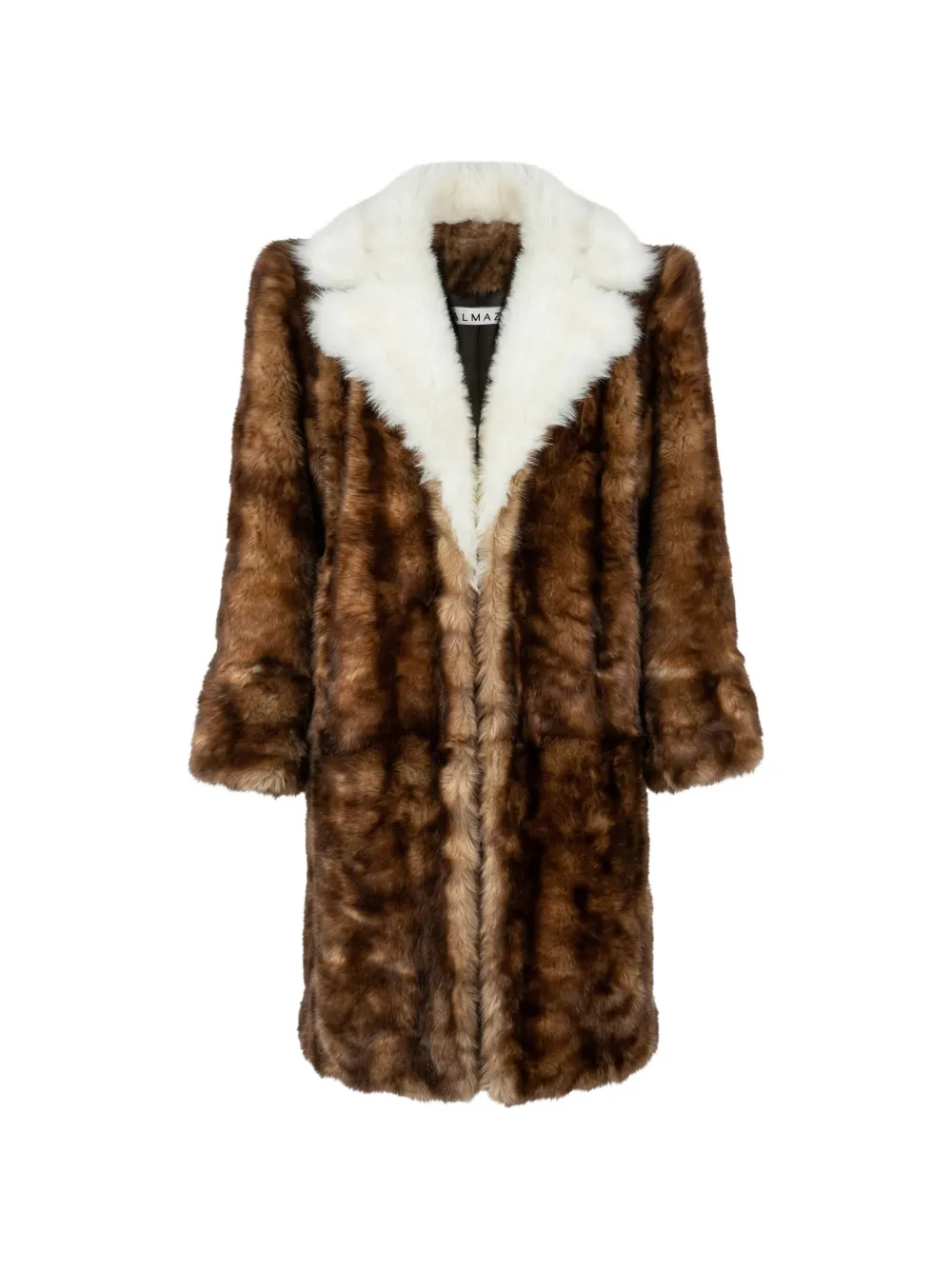 Almaz Whiskey notch-lapel fur coat - Marrone