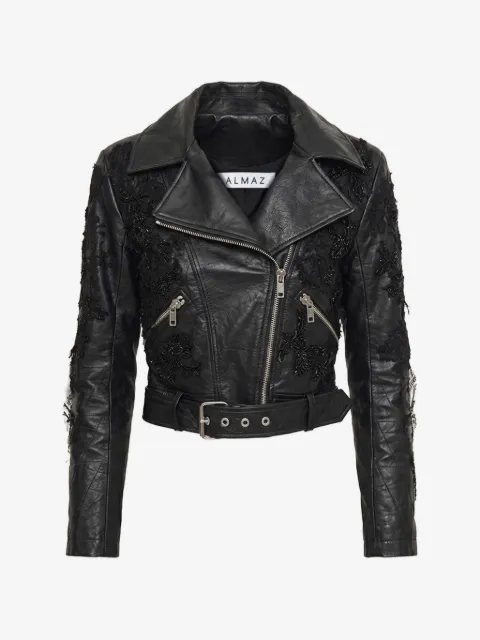 Almaz Mix embroided lace-panel jacket
