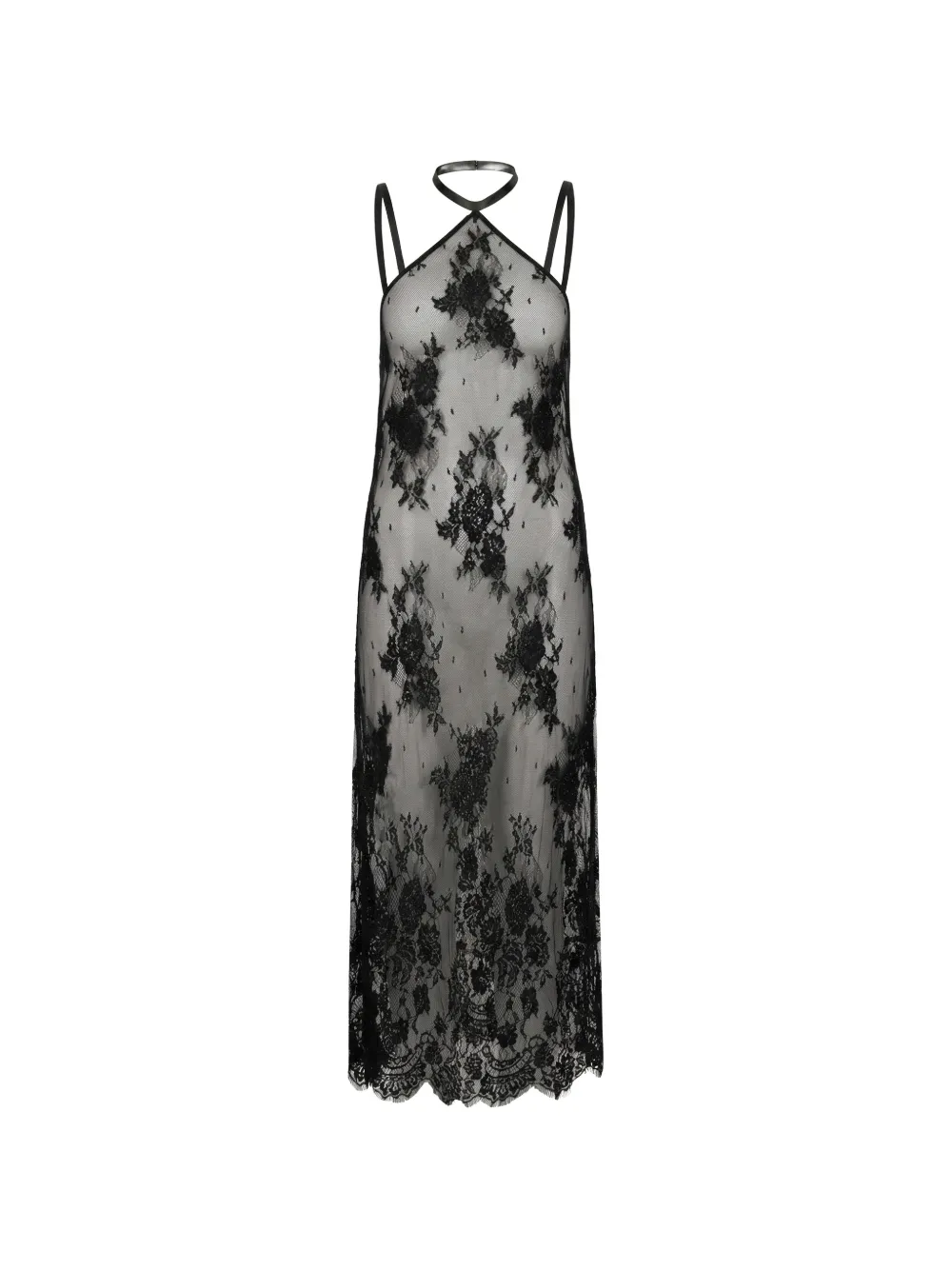 Almaz High Noon floral-lace midi dress - Nero