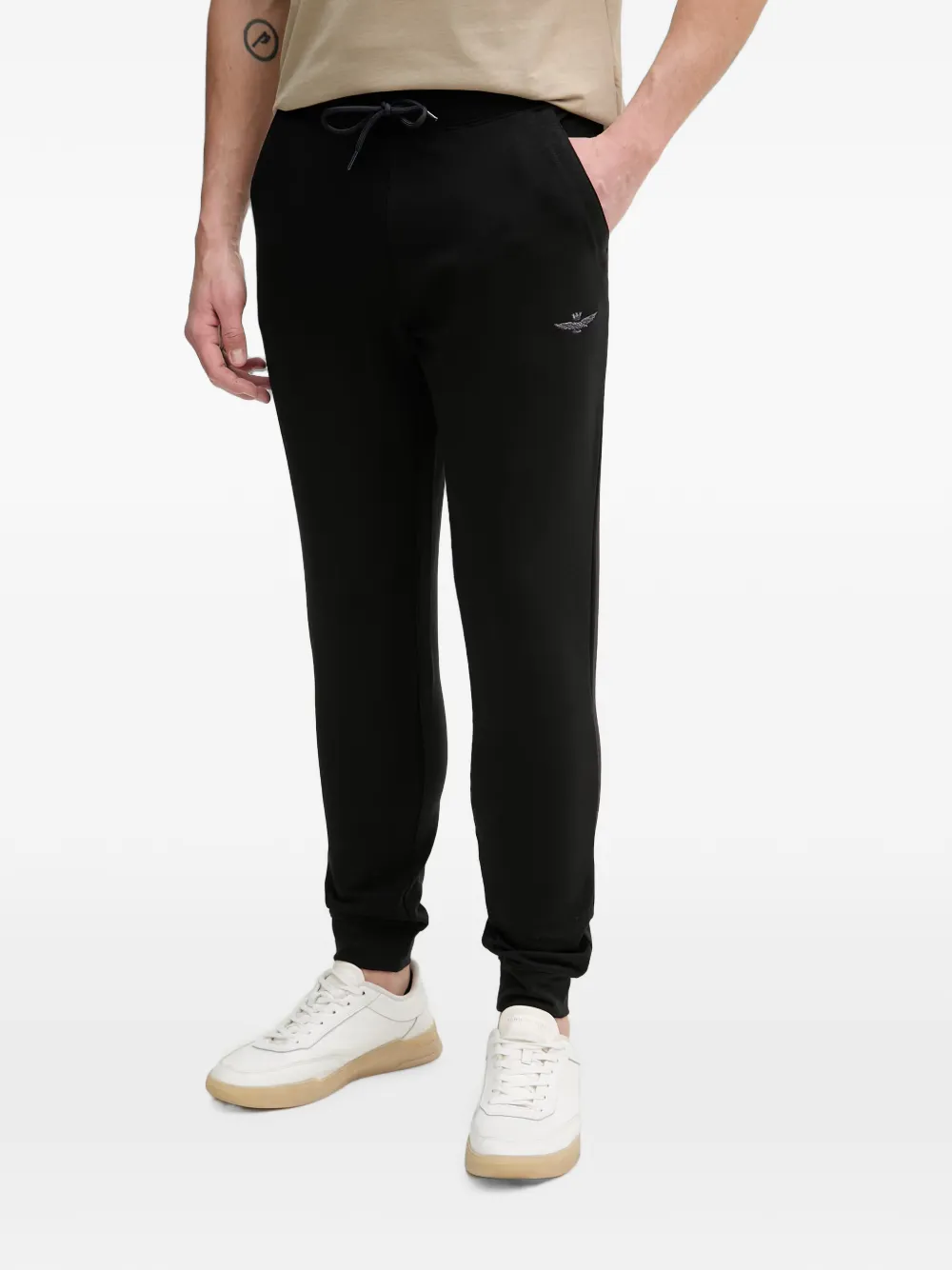 Aeronautica Militare logo-embroidered drawstring track pants - Nero