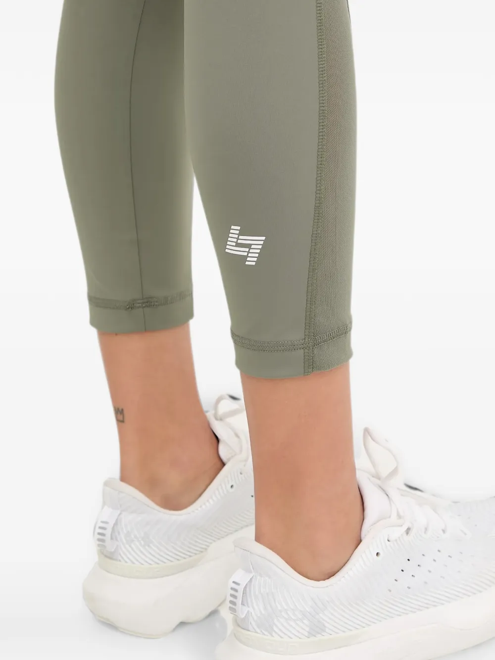 Ea7 Emporio Armani Legging met trekkoordtaille en logo-print Groen
