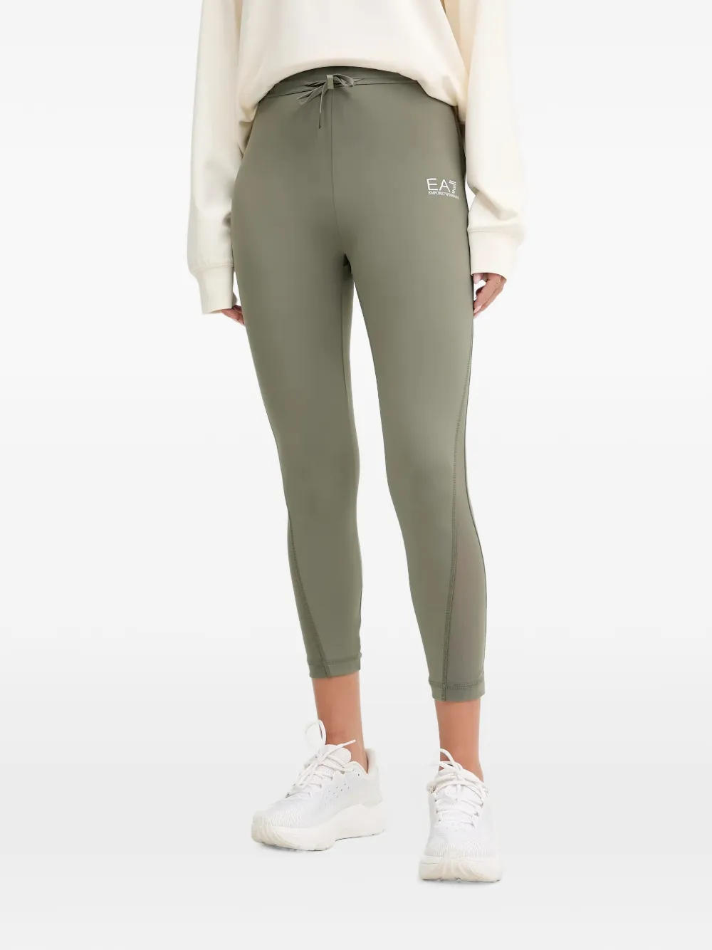 Ea7 Emporio Armani legging imprimé à lien de resserrage - Vert