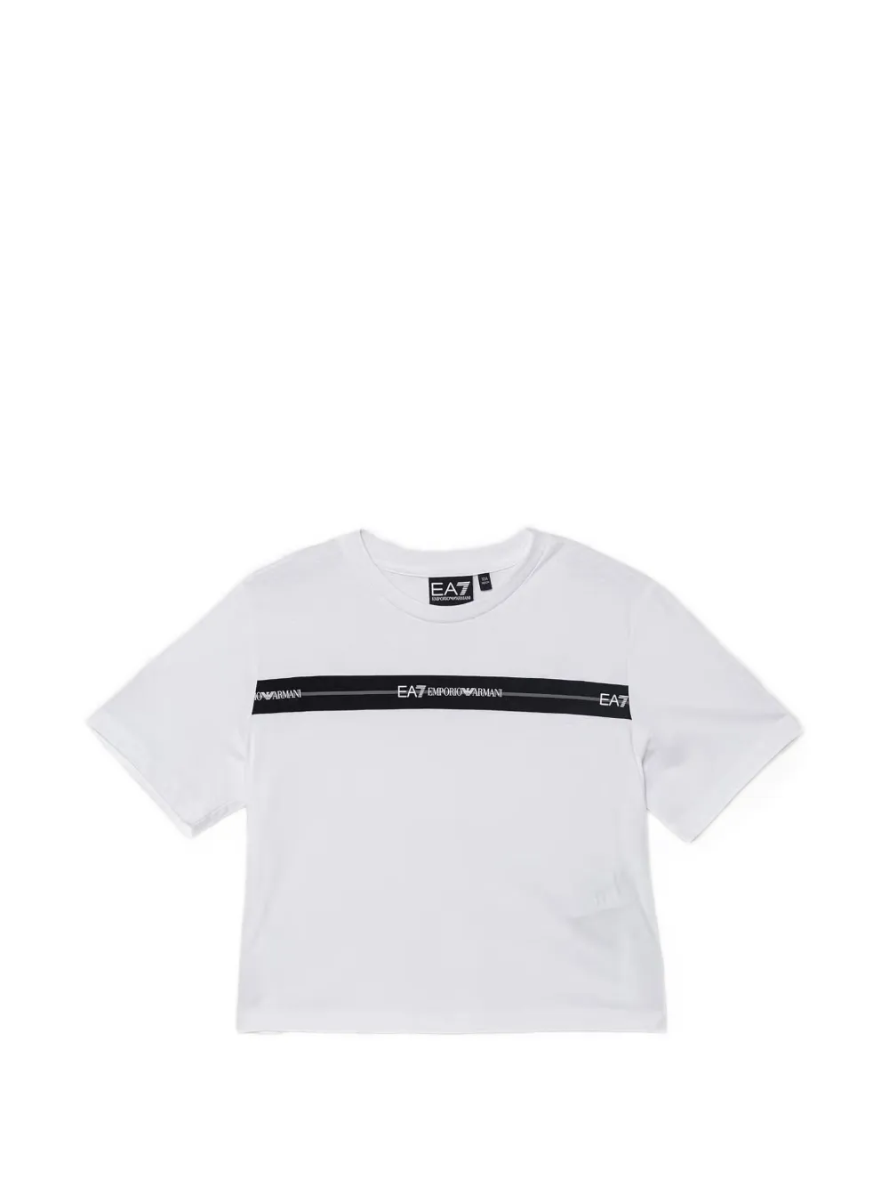 Ea7 Emporio Armani T-shirt crop con applicazione - Bianco