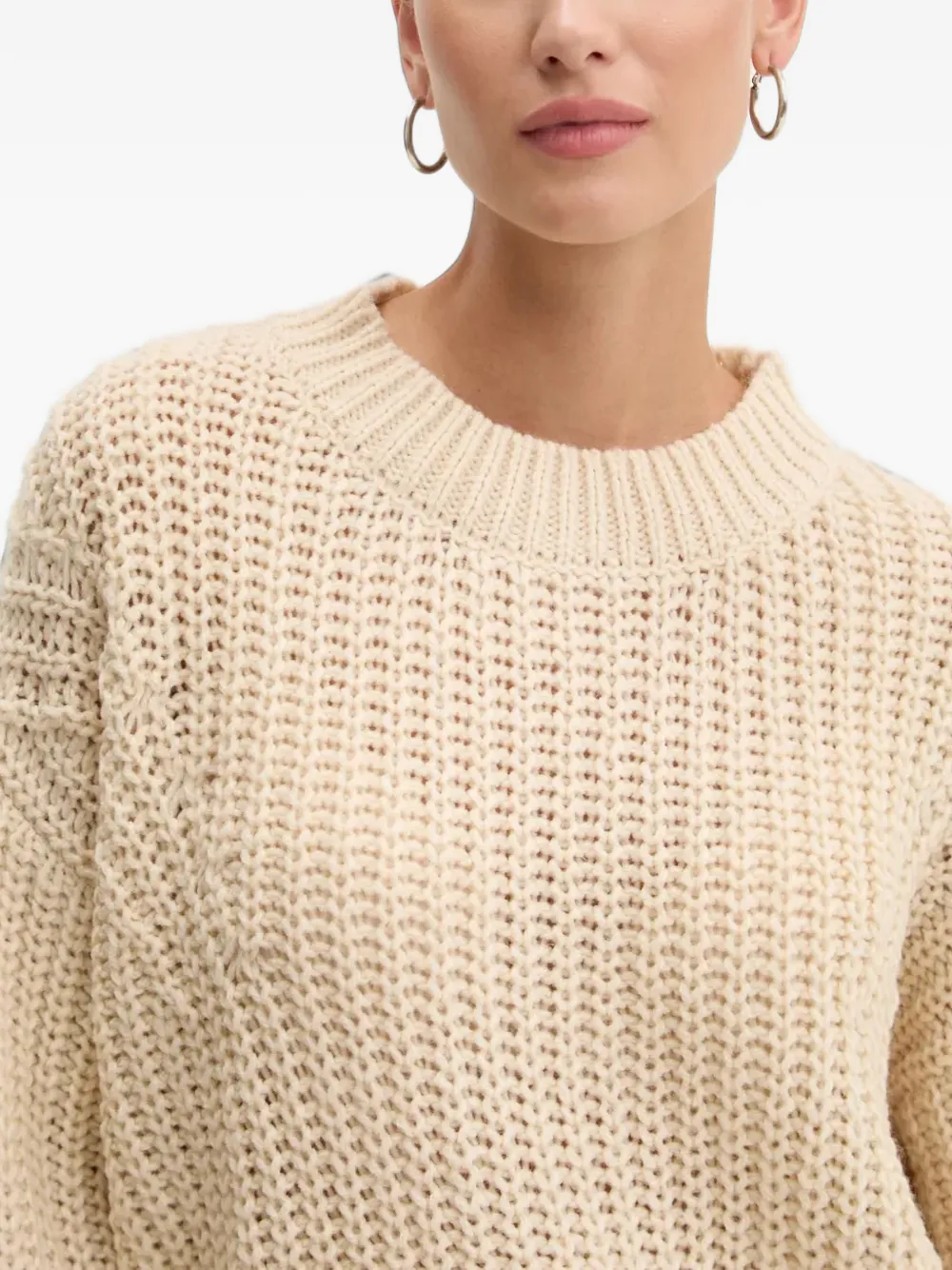 Billabong Good Fortune chunky-knit crew-neck sweater Beige